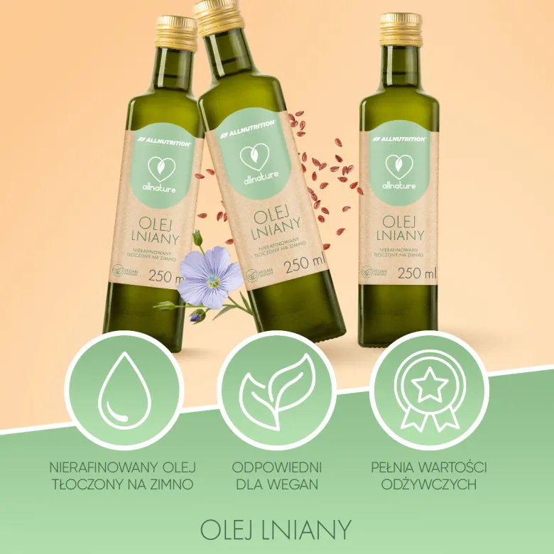 ALLNATURE Olej Lniany Nierafinowany 250ml