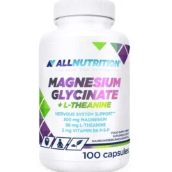 Diglicynian Magnezu + Teanina (Magnesium Glycinate + L-theanine) 100 kapsułek