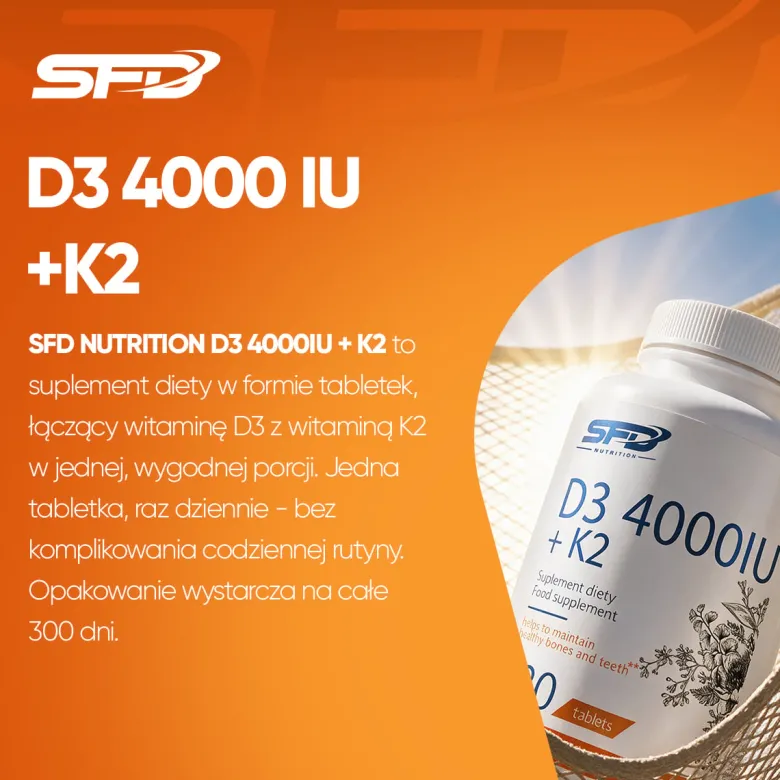 D3 4000 + K2 300 tabletek