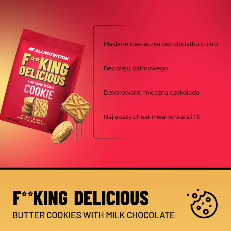 Fitking Delicious Cookie Butter Cookies With Milk Chocolate 200g