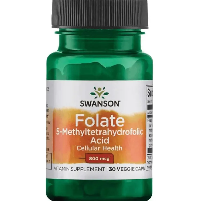 Folate (5-Methyltetrahydrofolic Acid) 30veg caps(800mcg)