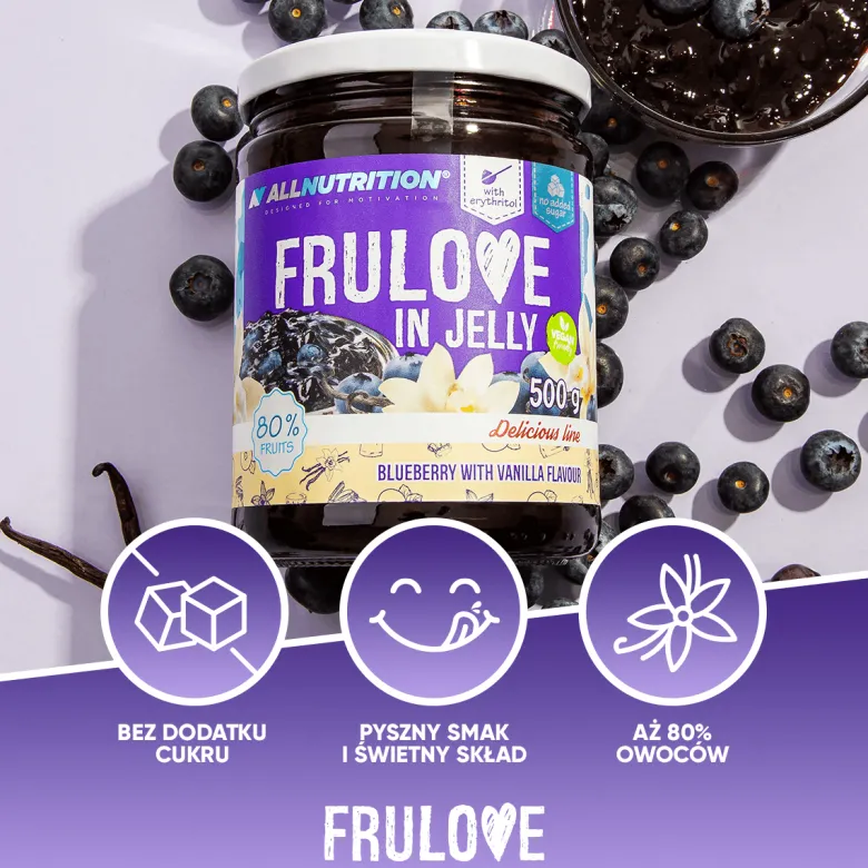 FRULOVE In Jelly Blueberry With Vanilla (Jagoda - Wanilia) 500g
