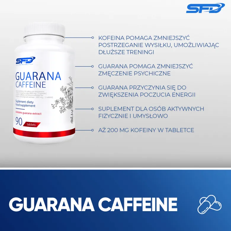 Guarana z kofeiną (Guarana Caffeine) 90 tabletek