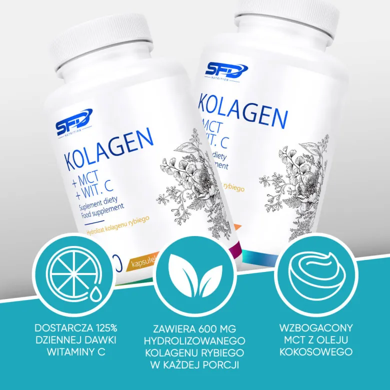 Kolagen + MCT + Wit. C 180 kapsułek