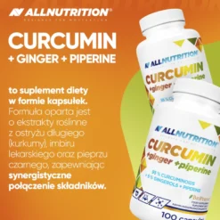 Kurkuma + Imbir + Piperyna (Curcumin + Ginger + Piperine) 100 kapsułek