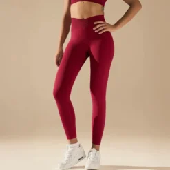 Legginsy + Top BASIC V-WAIST BURGUNDY zestaw