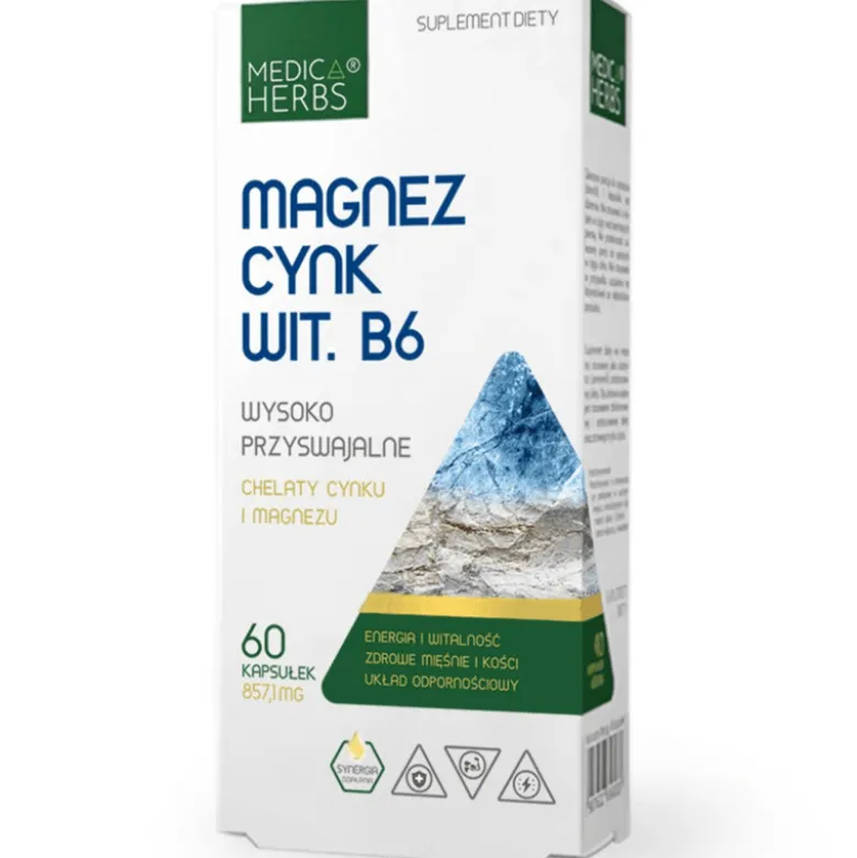 Magnez Cynk Wit. B6 60 kapsułek