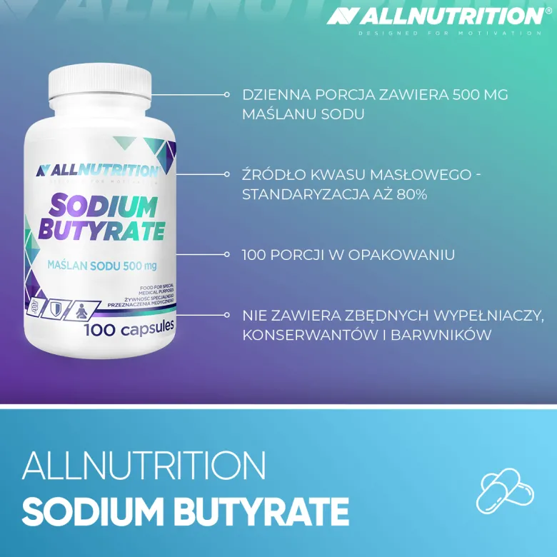 Maślan Sodu (Sodium Butyrate) 100 kapsułek