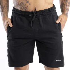 Man's Shorts Zip Pockets Black 1szt