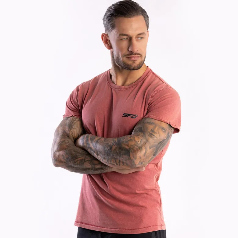 Męski T-SHIRT Rubbed Red 1szt