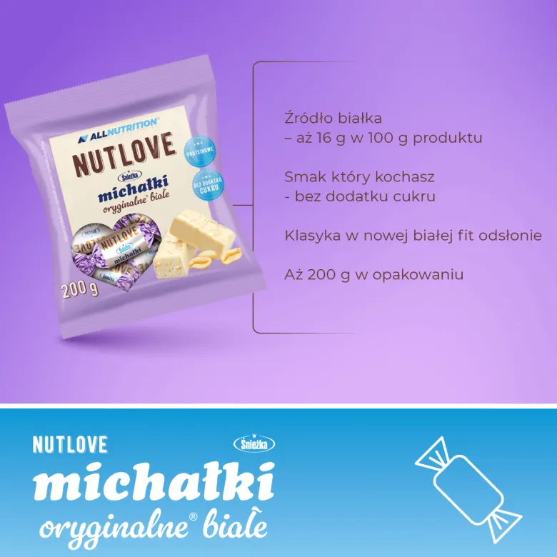 NUTLOVE Michałki Białe Proteinowe 200g