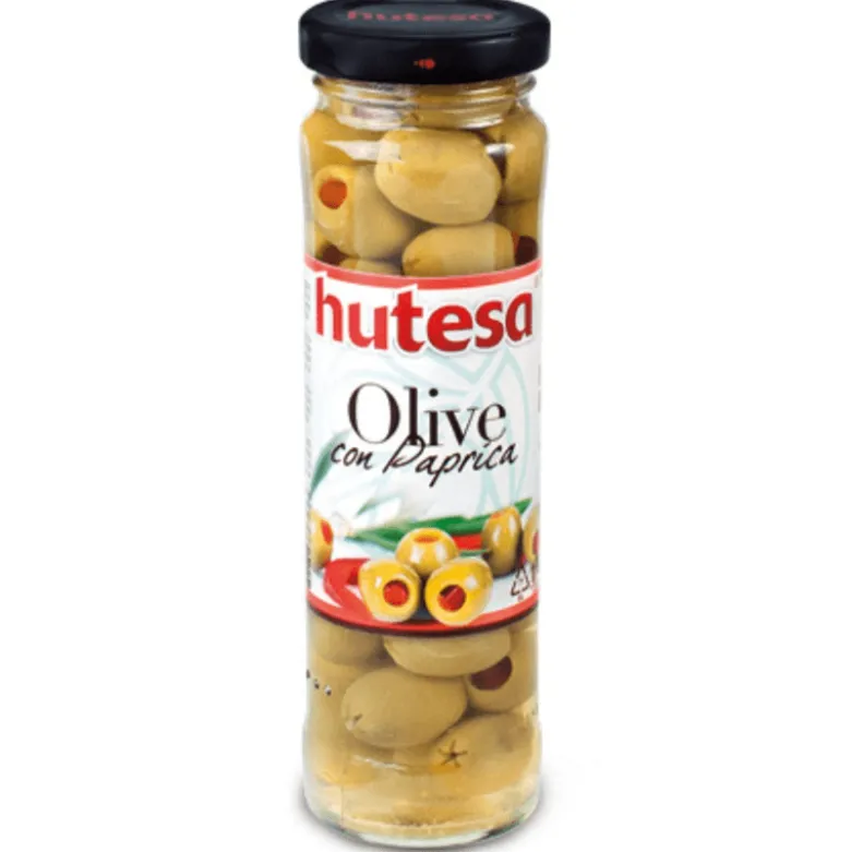 Oliwki zielone faszerowane papryką 140g