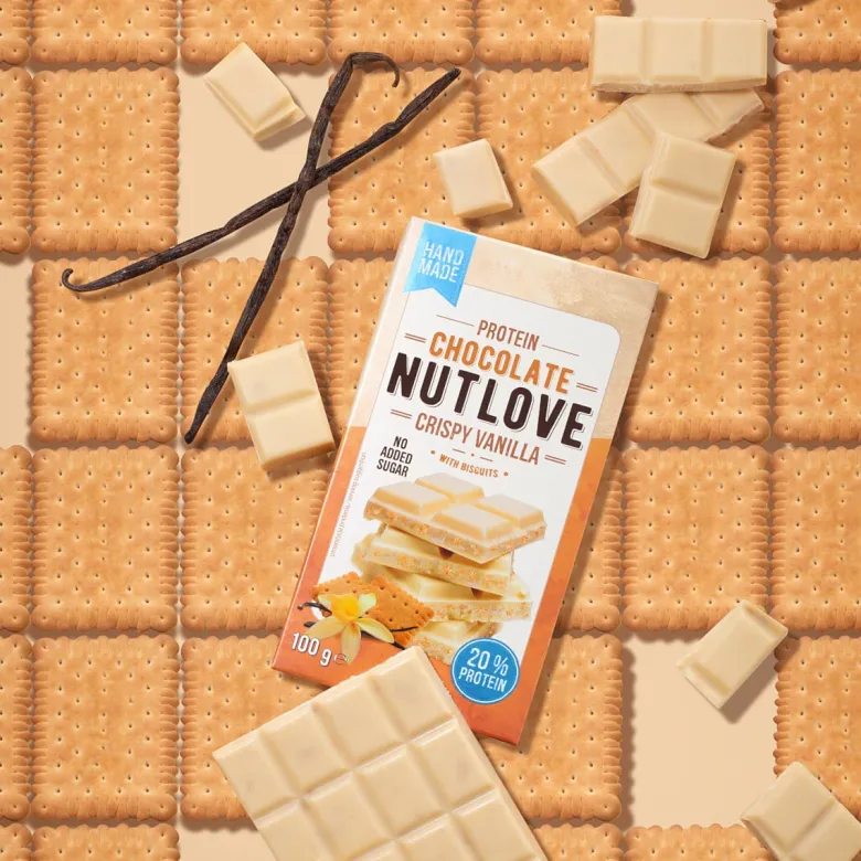 Protein Chocolate Nutlove Crispy Vanilla With Biscuits 100g