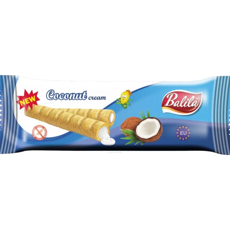 Rurki Kukurydziane Nadziewane Kremem Bezglutenowe 18g