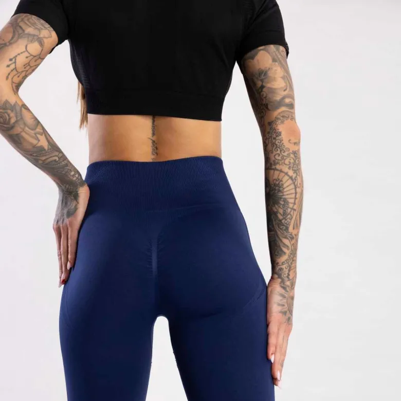 Seamless Leggings Push UP Blue 1szt