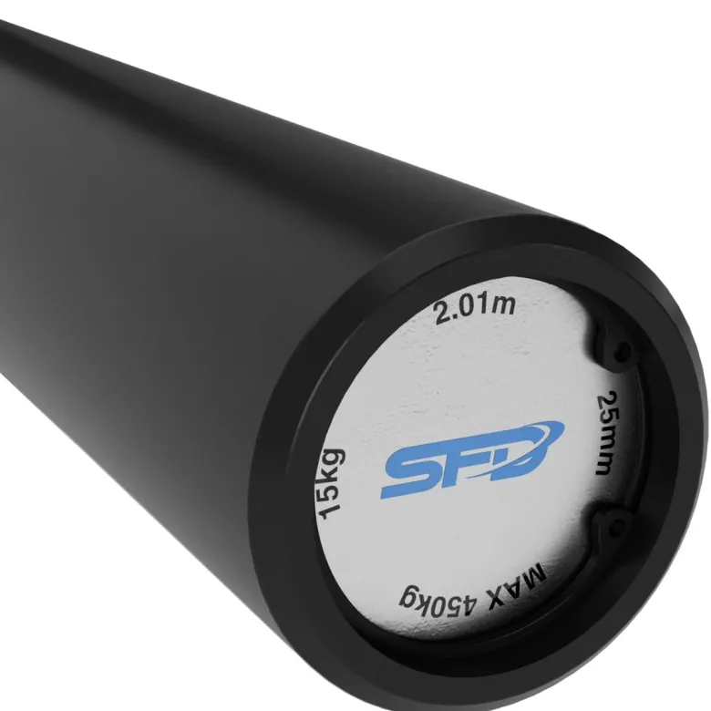 Sztanga olimpijska różowa 25mm dla kobiet z gumowym logo 2.01m/15kg 1 szt.