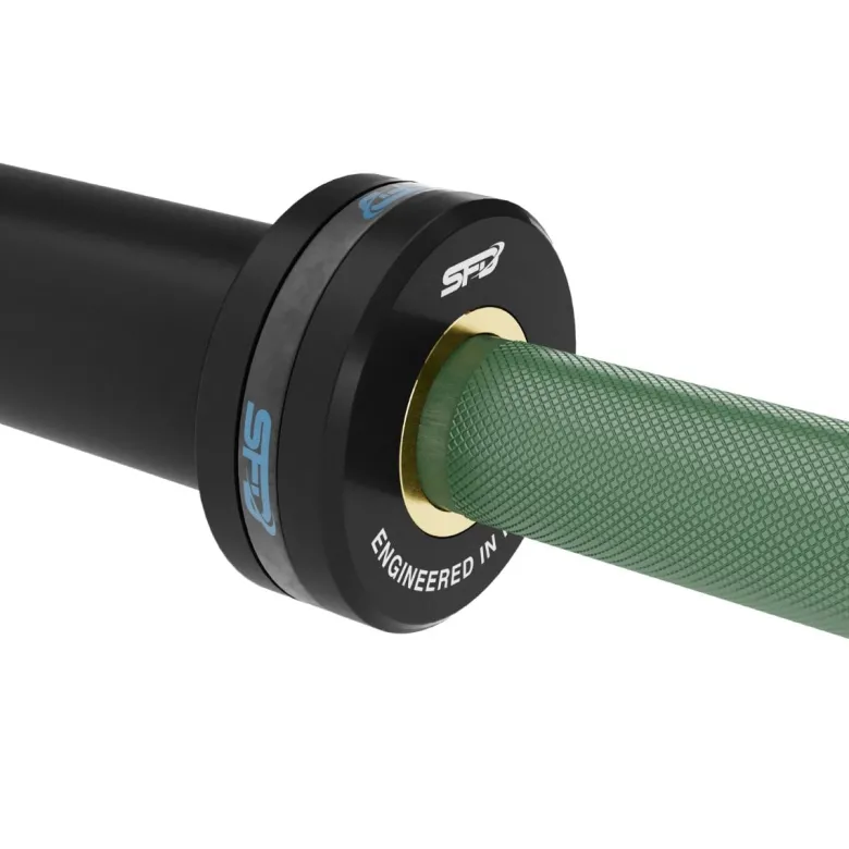 Sztanga olimpijska zielona 25mm dla kobiet z gumowym logo 2.01m/15kg 1 szt.