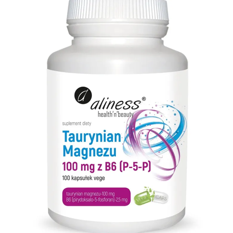 Taurynian Magnezu 100 mg z B6 (P-5-P) 100 kapsułek