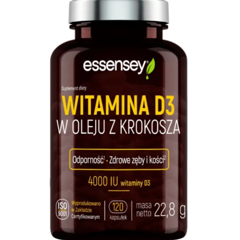 Witamina D3 w oleju z krokosza 120 kapsułek