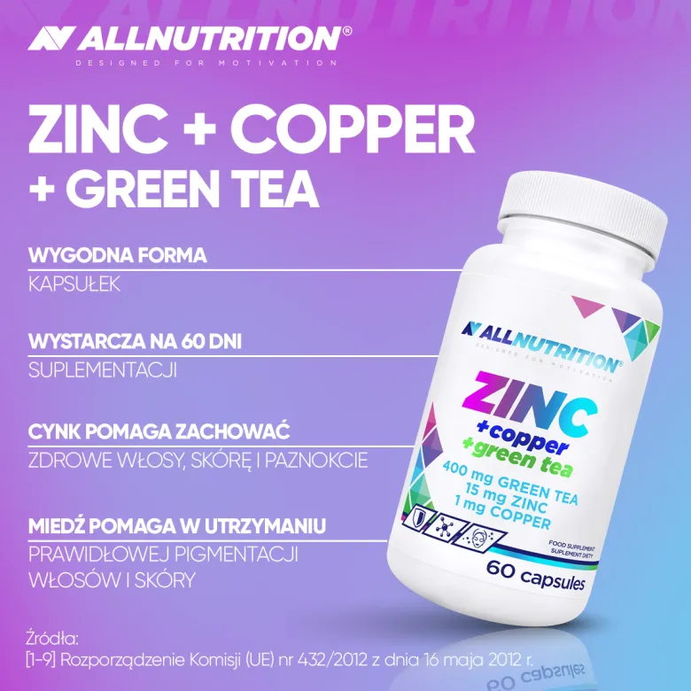 Zinc + Copper + Green Tea 60 kapsułek